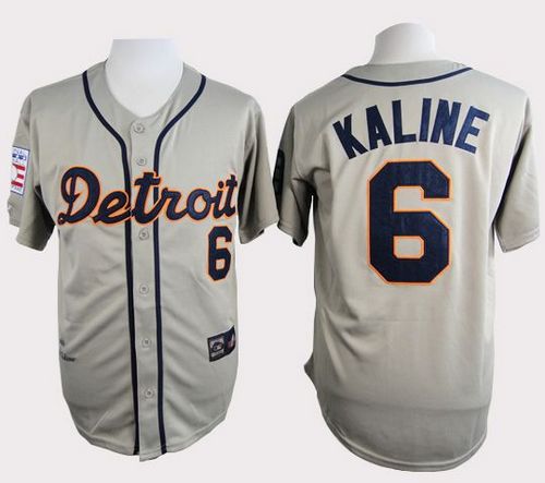 Tigers #6 Al Kaline Grey Cooperstown Throwback Stitched MLB Jersey - Click Image to Close